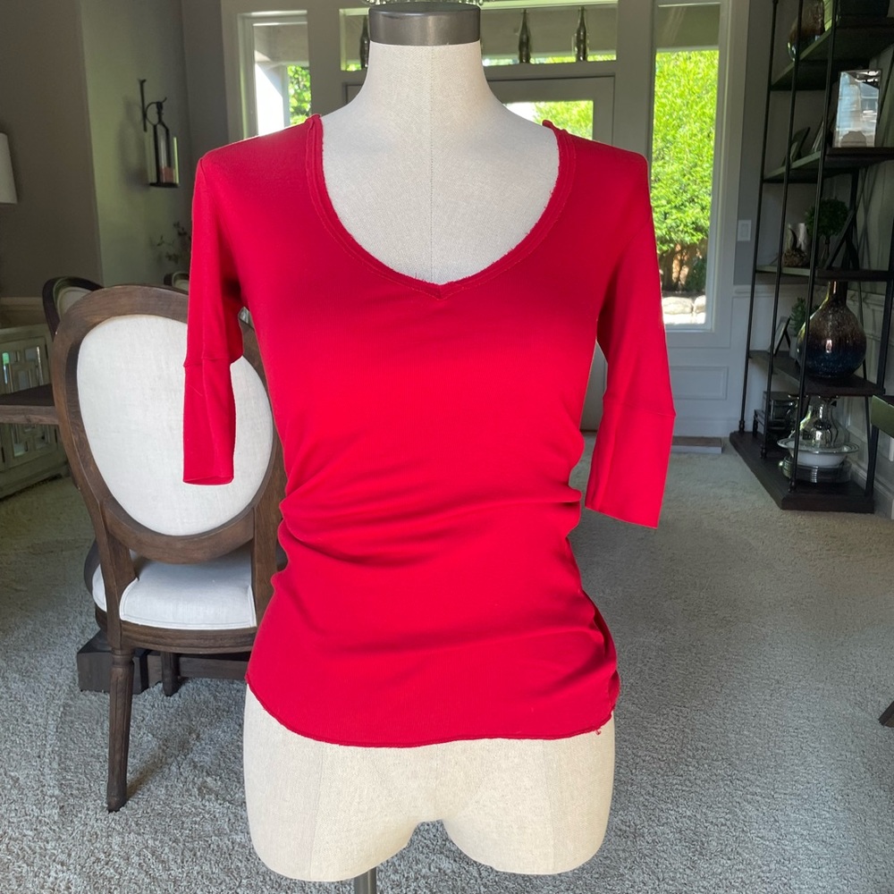 Sharon Segal Red 3/4 Sleeve T-Shirt